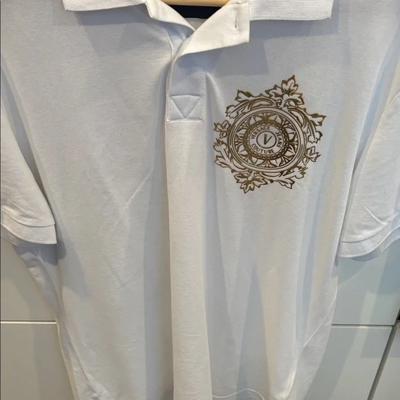Versace Jeans Collection White and Gold Polo Shirt - Picture 4 of 7